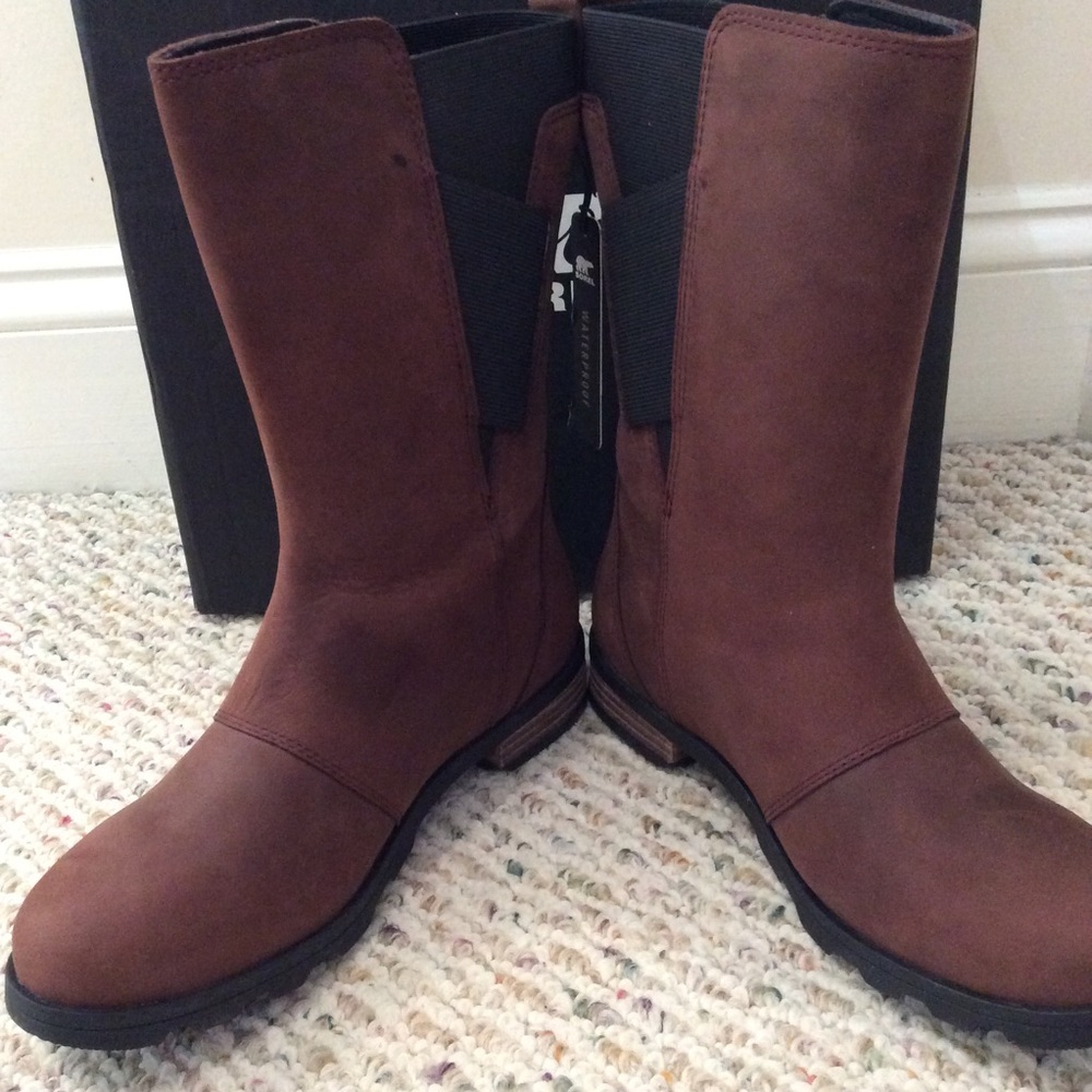 🆕 SOREL brown leather waterproof boots- size 6.5 - Picture 3 of 8